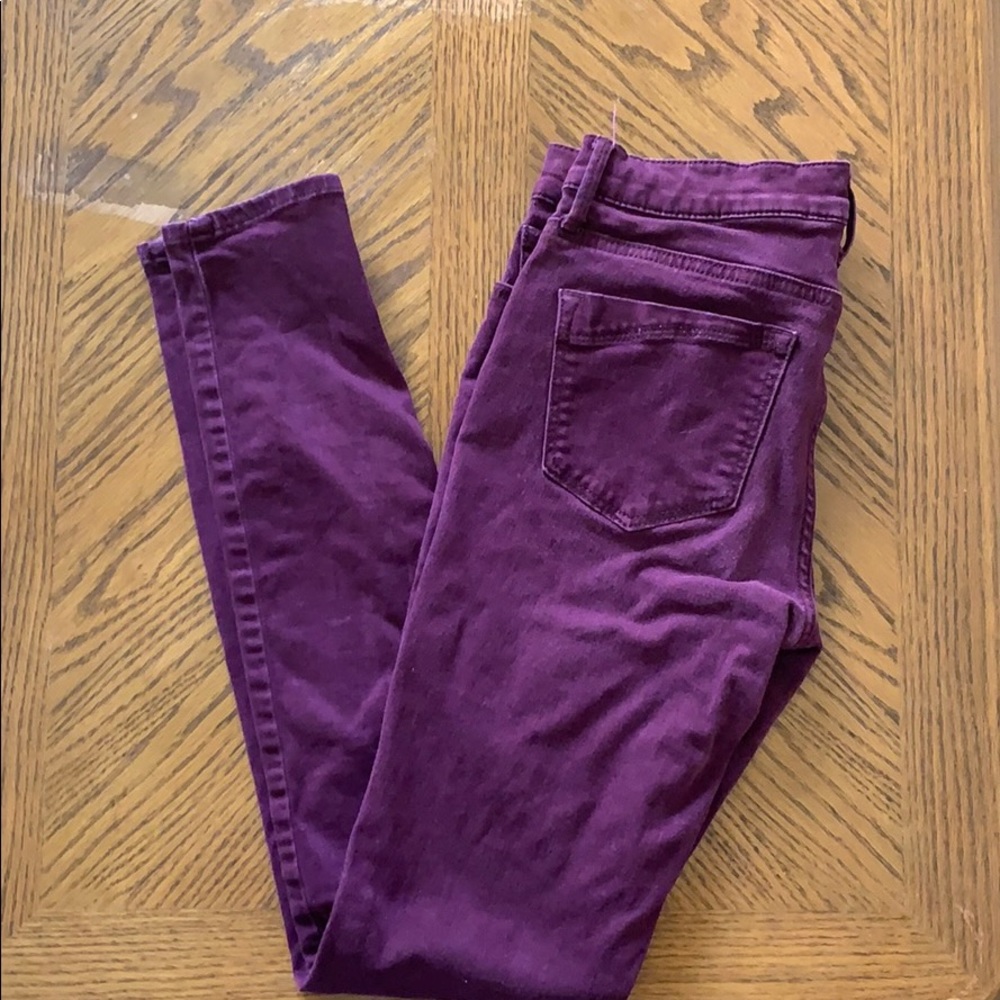 Express Maroon Jean Leggings (Jeggings)
